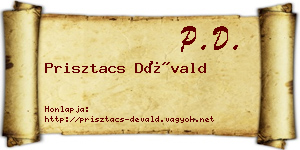 Prisztacs Dévald névjegykártya